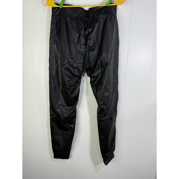 Commando Women's Black Faux Leather Jogger Pants Size Large L Pockets - Picture 3 of 9